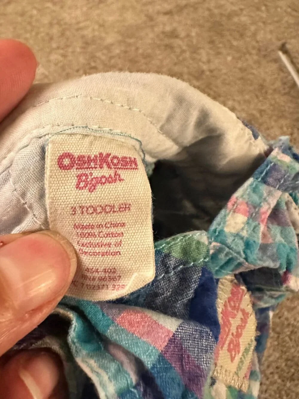Vintage Oshkosh Osh Kosh B'Gosh pastel blue & pink Shortalls 2T 3T BUBBLE flower